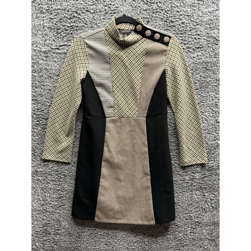 ZARA PATCHWORK Shoulder‎ Buttons Minidress Women's Small